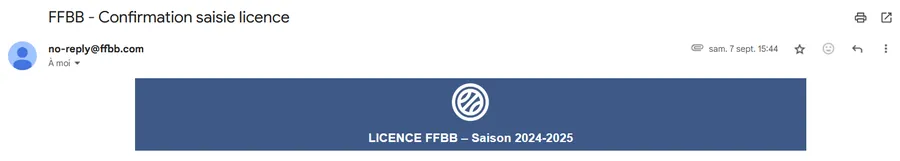 Exemple du mail envoyé par la Fédération