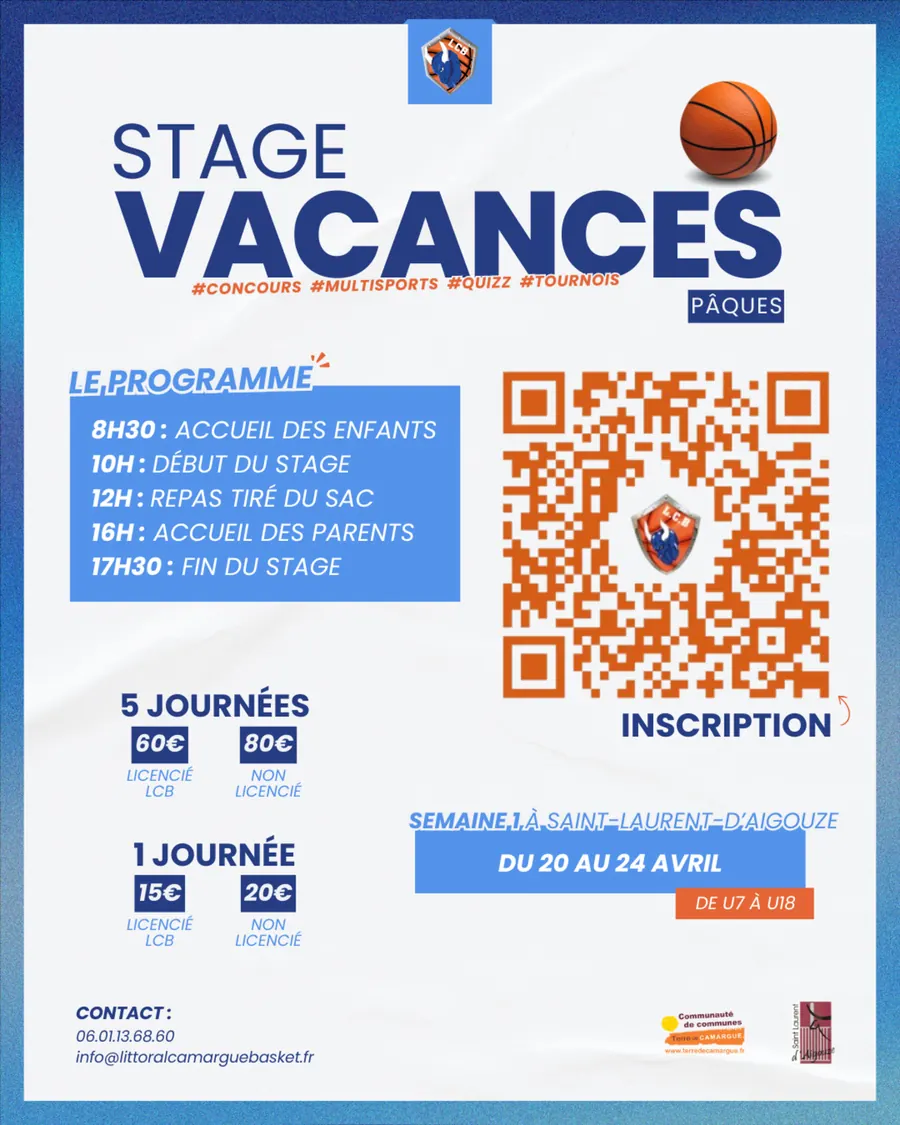 Affiche : Stages vacances